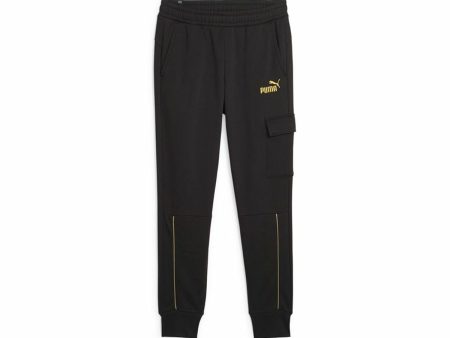 Pantalon de Survêtement pour Adultes Puma Ess+ Minimal Gold Noir Homme Sale