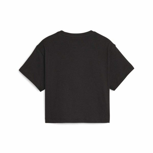 T shirt à manches courtes Enfant Puma Girls Logo Cropped Noir Sale