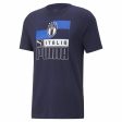 T-shirt à manches courtes unisex Puma Italia FIGC Bleu foncé Sale