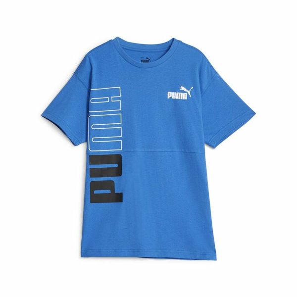 T shirt à manches courtes Enfant Puma Power Colorblock Bleu For Sale