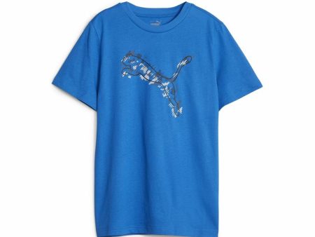 T shirt à manches courtes Enfant Puma Active Sports Graphic Bleu Discount