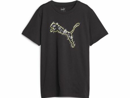 T shirt à manches courtes Enfant Puma Active Sports Graphic Noir Online now