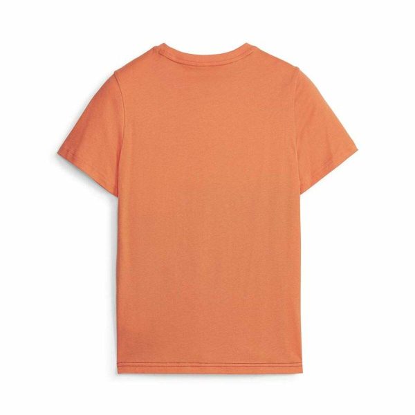 T shirt à manches courtes Enfant Puma Ess Block Noir Orange For Sale