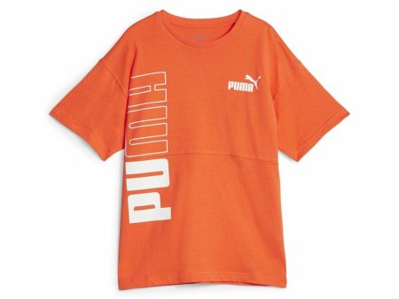 T shirt à manches courtes Enfant Puma Power Colorblock Orange Foncé on Sale