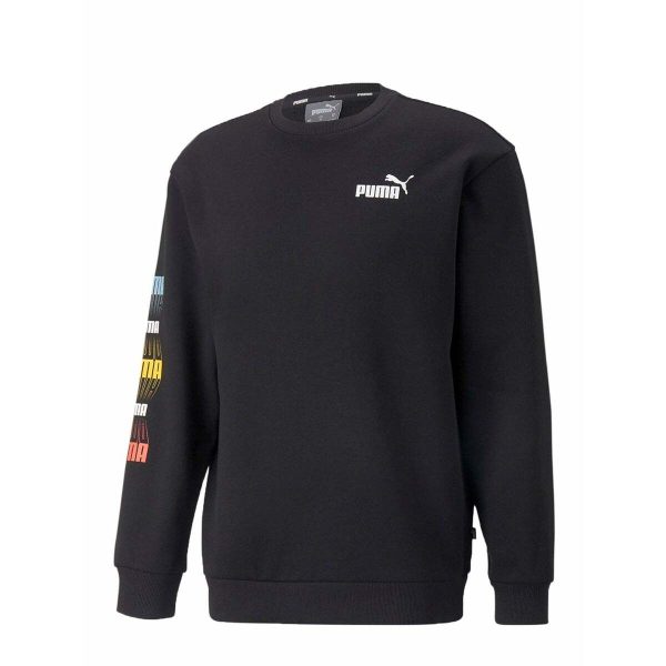 Sweat sans capuche homme Puma Repeat Graphic  Noir on Sale