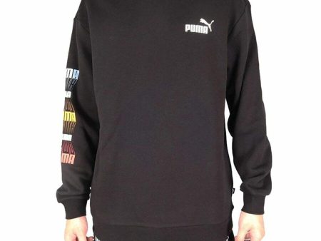 Sweat sans capuche homme Puma Repeat Graphic  Noir on Sale