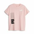 T shirt à manches courtes Enfant Puma Power Colorblock Saumon Supply