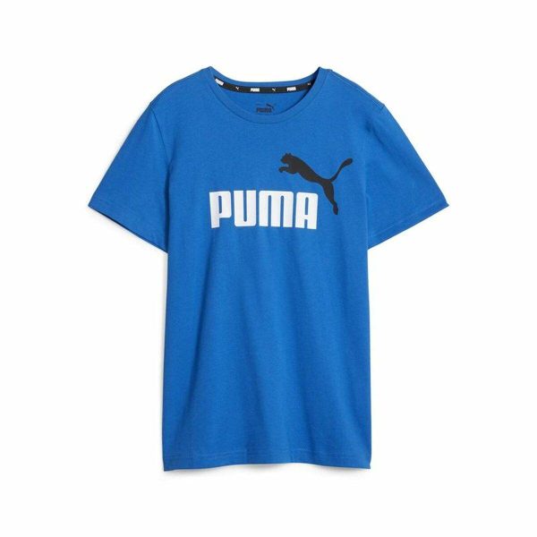 T shirt à manches courtes Enfant Puma Ess+ 2 Col Logo Bleu Discount