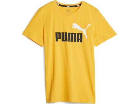 T shirt à manches courtes Enfant Puma Ess+ 2 Col Logo Jaune Online