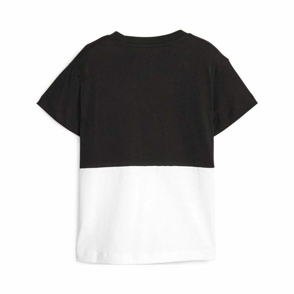 T shirt à manches courtes Enfant Puma Power Colorblock Blanc Noir Online