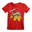 T shirt à manches courtes Enfant Super Mario Bowser Text Rouge Cheap