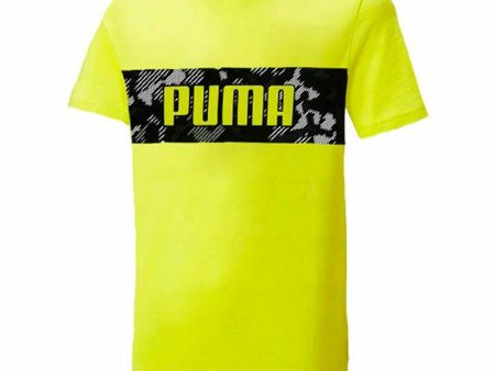 T shirt à manches courtes Enfant Puma Active Sports Graphic Jaune on Sale