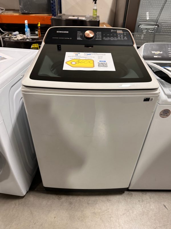 NEW SAMSUNG SMART TOP LOAD WASHER with AUTO DISPENSE SYSTEM MODEL: WA55CG7500AE WAS13569 Online Sale