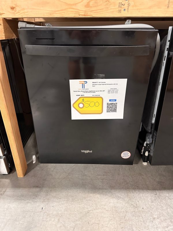 GREAT NEW WHIRLPOOL BLACK DISHWASHER with STAINLESS STEEL TUB MODEL: WDT750SAKB DSW11686 Sale