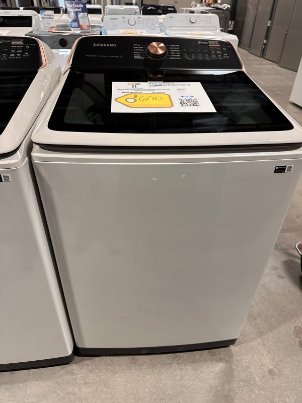 BRAND NEW SAMSUNG TOP LOAD SMART WASHER MODEL: WA55CG7500AE WAS13558 For Discount